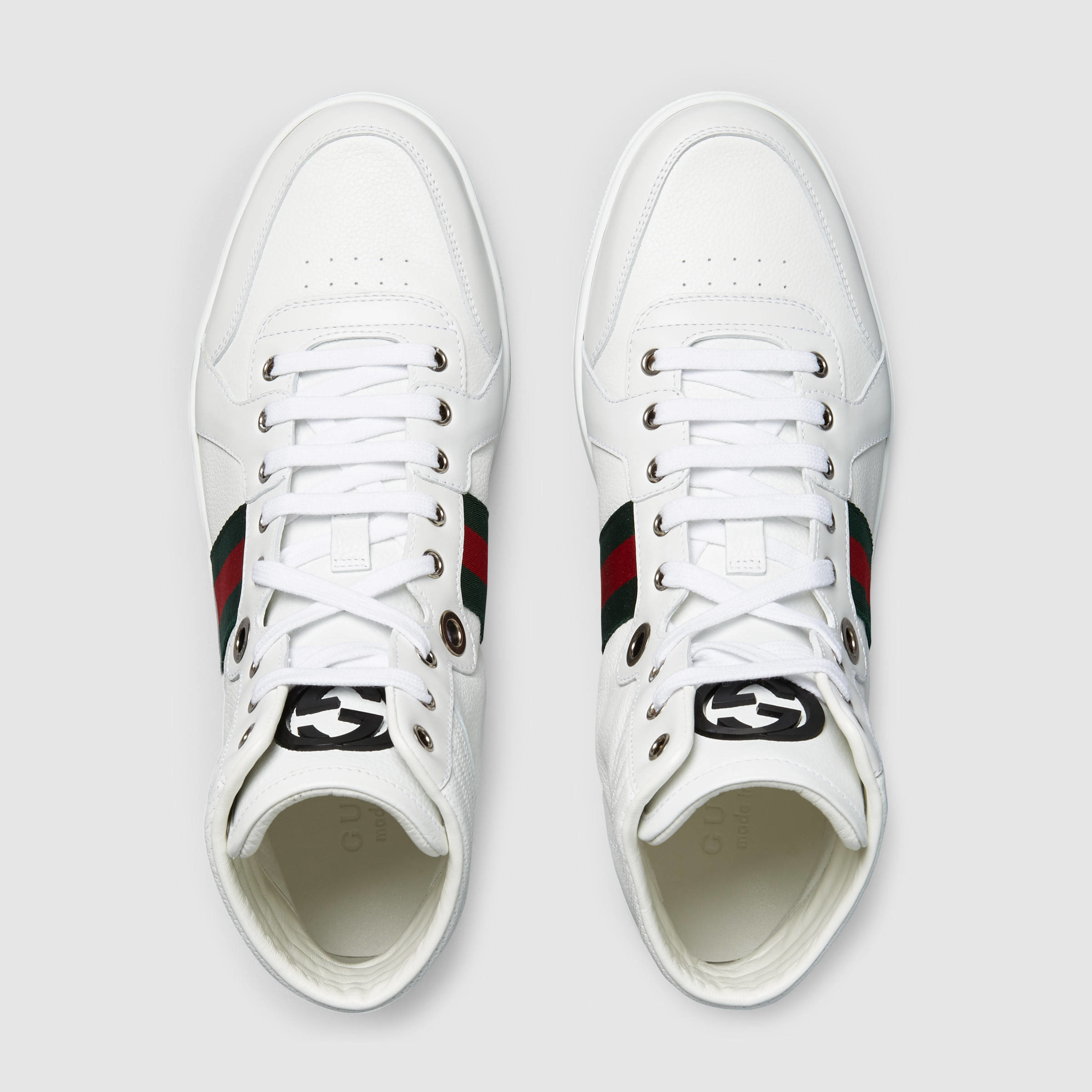 men's gucci white leather sneakers